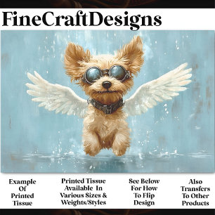 Papier Mousseline Joli Ange Chien Steampunk Avec Ailes AV9 Découpage