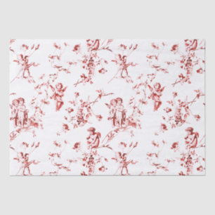 Papier Mousseline Joli Angels Cupid Vintage Toile Rouge Floral