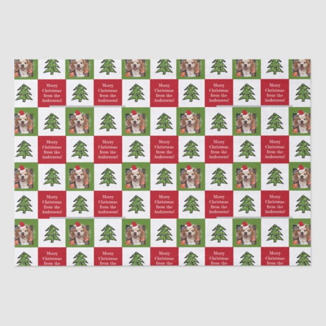 Papier Mousseline Joli animal de compagnie photo Rouge Vert sapin de (Recto)