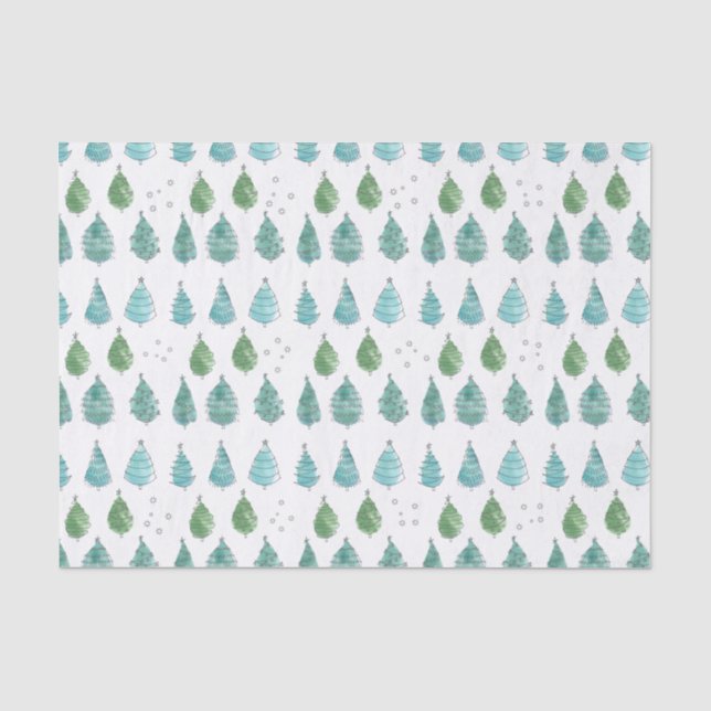 Papier Mousseline Joli arbre de Noël vert (Recto)