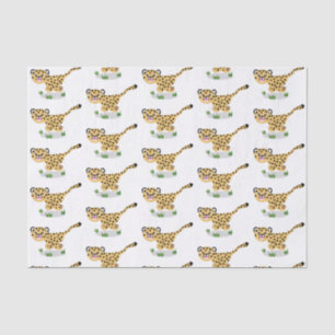 Papier Mousseline Joli bébé guépard en cours de dessin animé illustr