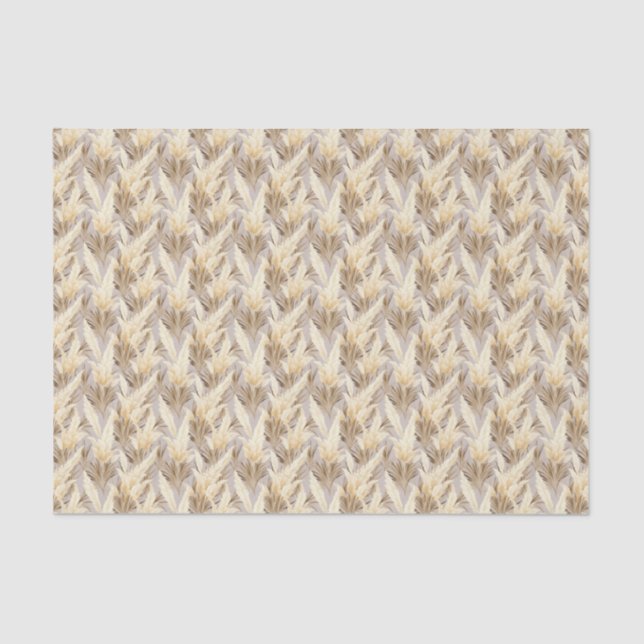 Papier Mousseline Joli carrelé Pampas motif en herbe (Recto)