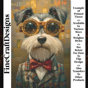 Papier Mousseline Joli chien schnauzer en costume et lunettes de sol