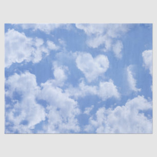 Papier Mousseline Joli ciel bleu avec nuage en forme de cœur gai et 