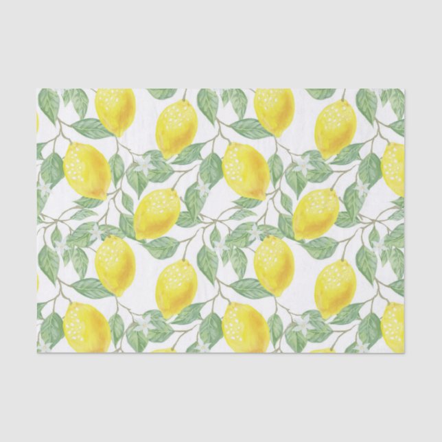 Papier Mousseline Joli citron Motif Tissu / Papier d'artisanat (Recto)