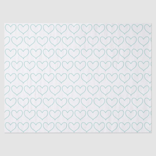 Papier Mousseline Joli Coeur Bleu (Recto)