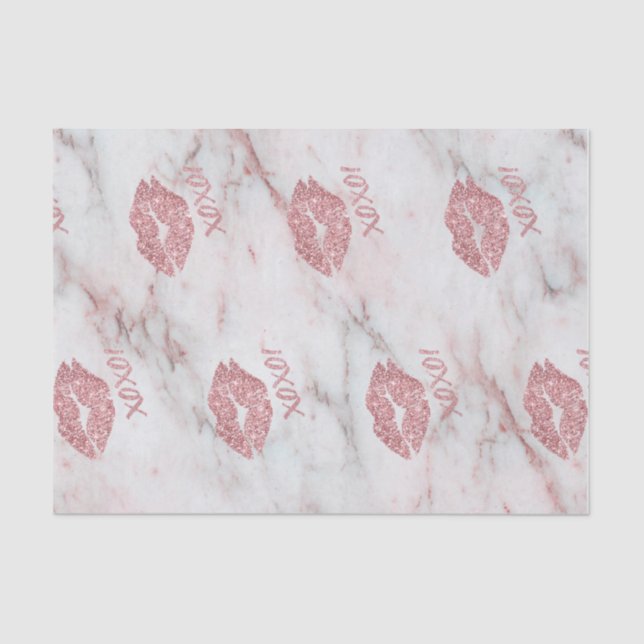 Papier Mousseline Joli coeur rose des parties scintillantes XOXO de (Recto)