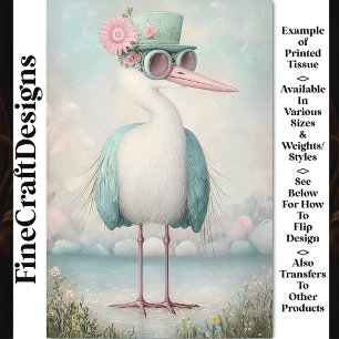 Papier Mousseline Joli Cottagecore Shabby Chic Découpe d'oiseau BS9
