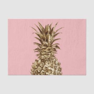 Papier Mousseline Joli élégant or girly & ananas rose pastel