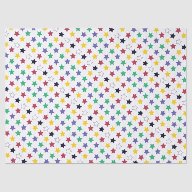 Papier Mousseline Joli et coloré joyeux Motif d'étoile Festive (Recto)