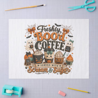 Papier Mousseline Joli Fantôme Ensorcelant Amateur de Café Halloween