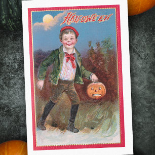 Papier Mousseline Joli garçon victorien avec Jack-O-Lantern d'Hallow