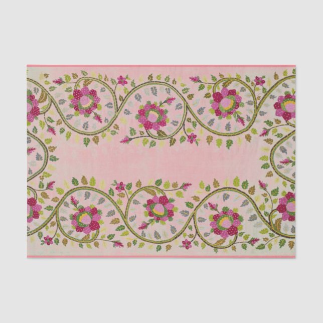 Papier Mousseline JOLI LIVRE DE TISSU FLORAL William Morris PINK (Recto)
