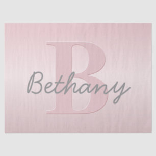 Papier Mousseline Joli Monogramme rose personnalisable et votre nom