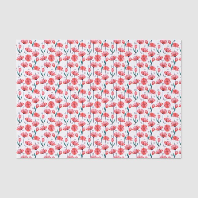 Papier Mousseline Joli motif floral de tulipe rose (Recto)