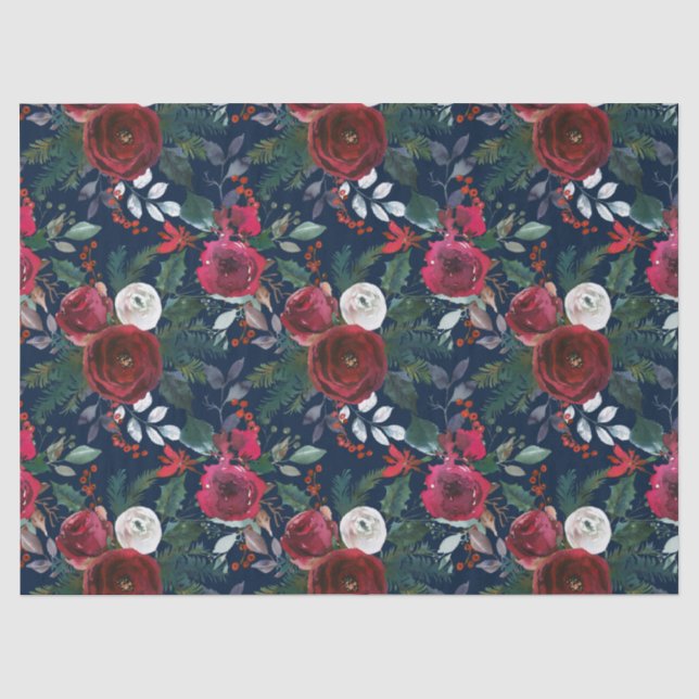 Papier Mousseline Joli Noël Grenadine Rouge Mistletoe Noël (Recto)
