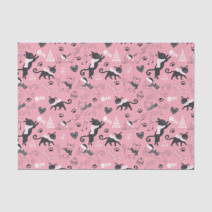 Papier Mousseline Joli Noël Kitty Chat Motif