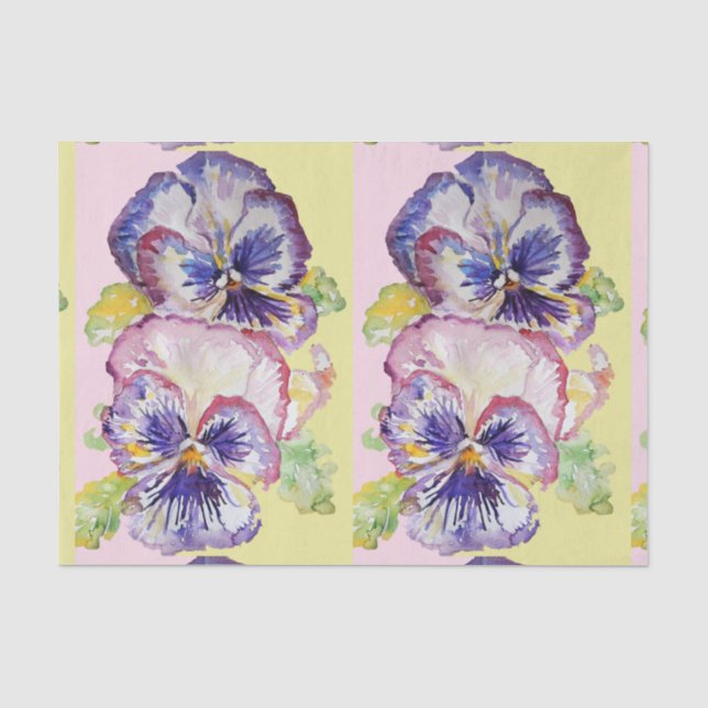 Papier Mousseline Joli Pansy Flower Motif rose pastel (Recto)