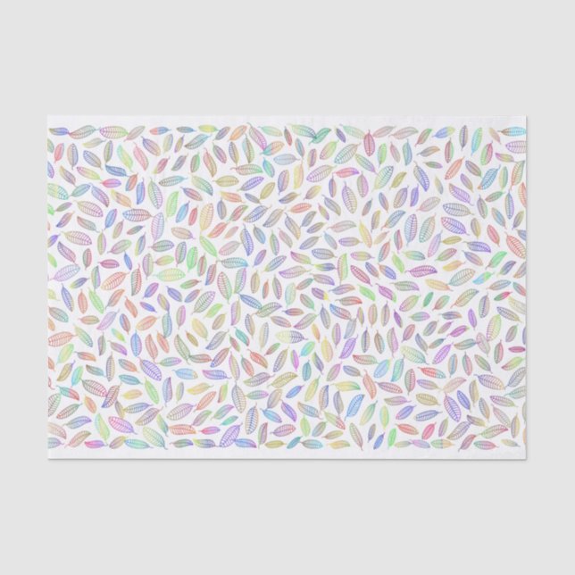 Papier Mousseline Joli Pastel Couleur feuille Motif squelette (Recto)