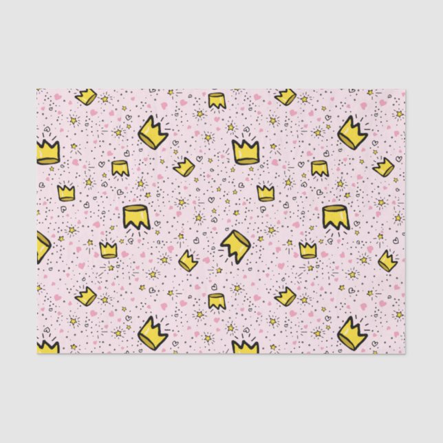 Papier Mousseline Joli Pastel Rose Whimsical Motif de gribouillis (Recto)