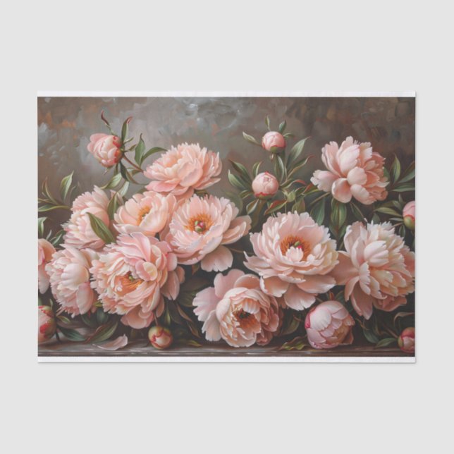 Papier Mousseline Joli Peony Peony Peony Peinture Blush Pink Découpa (Recto)