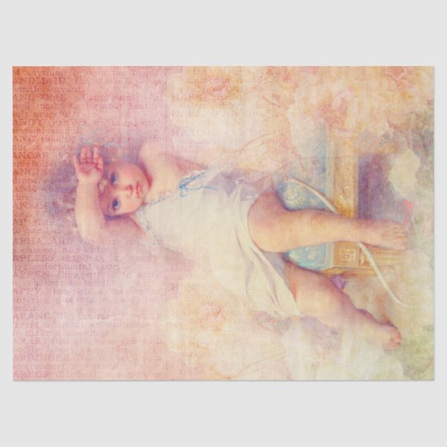Papier Mousseline Joli petit ange vintage (Recto)