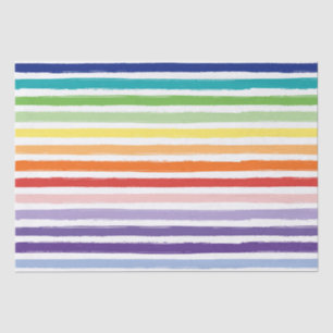 Papier Mousseline Joli Rainbow Stripe Motif Anniversaire