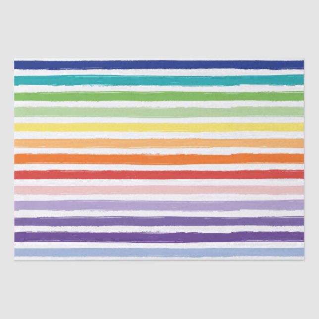 Papier Mousseline Joli Rainbow Stripe Motif Anniversaire (Recto)