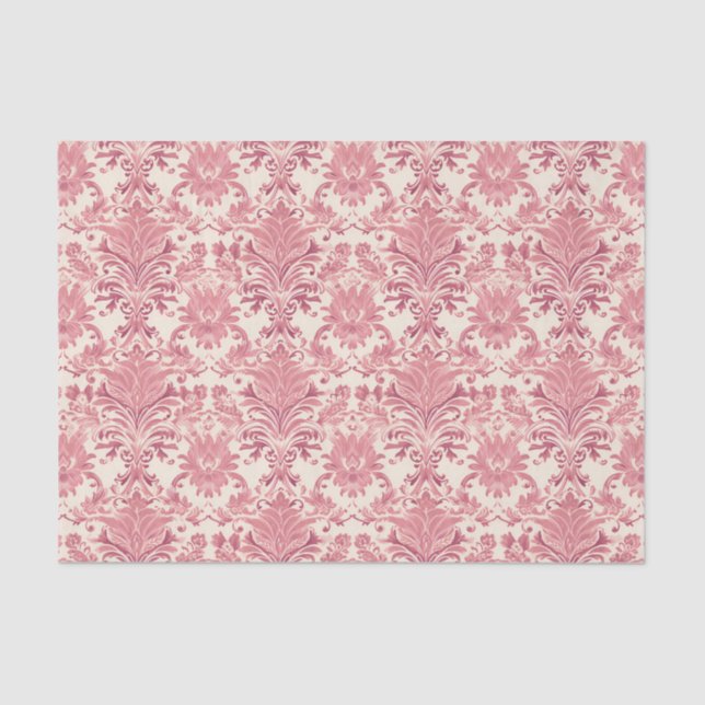 Papier Mousseline Joli rose Damask Motif (Recto)
