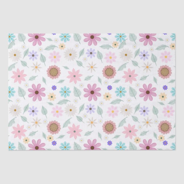 Papier Mousseline Joli rose Fleurs Super Design rétro (Recto)