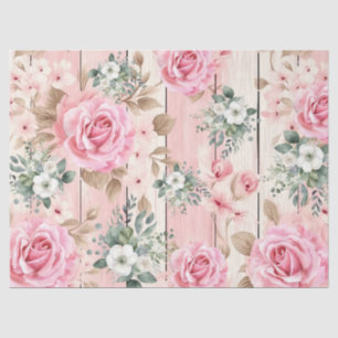 Papier Mousseline Joli Shabby Rose Chic Roses & Eucalyptus