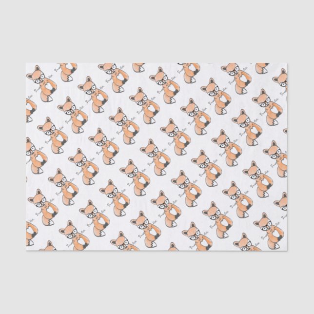 Papier Mousseline Joli Smart Fox (Recto)