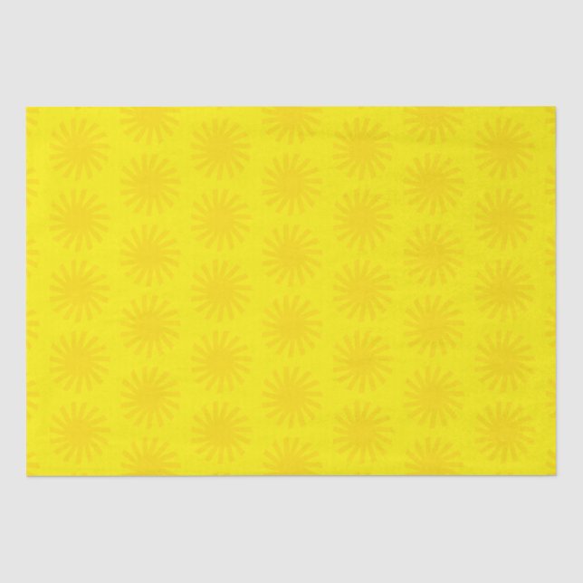 Papier Mousseline Joli soleil jaune motif moderne plaisir lumineux (Recto)