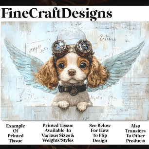 Papier Mousseline Joli spaniel Steampunk avec ailes AW1 découpage