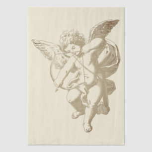 Papier Mousseline Joli Vintage Or Beige Cupid Angel
