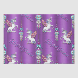 Papier Mousseline Joli violet magique Noël Unicorne