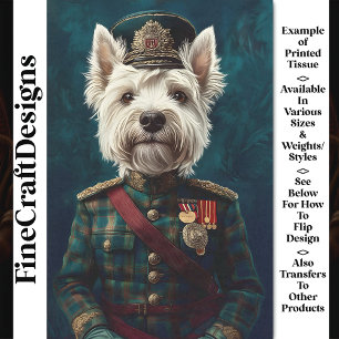 Papier Mousseline Joli Westie Blanc, Uniforme Militaire CF1 Découpag