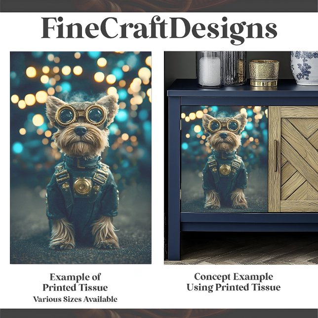 Papier Mousseline Joli Yorkshire Terrier Chien F8 Découpage (Créateur téléchargé)