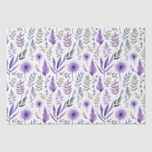 Papier Mousseline Jolie aquarelle Floral Lavande Purple Botanique