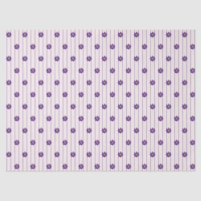 Papier Mousseline Jolie Brousse & Violette Grilles & Fleurs Violette (Recto)