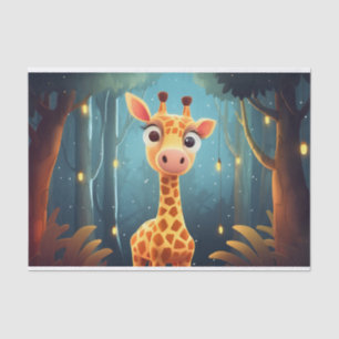Papier Mousseline Jolie Decoupage enfants girafes amoureux