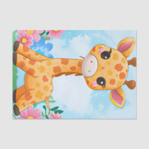 Papier Mousseline Jolie Decoupage enfants girafes amoureux