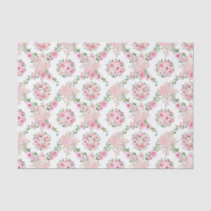 Papier Mousseline Jolie et douce fleurs roses motif Decoupage