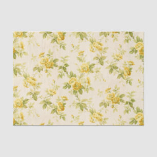 Papier Mousseline Jolie ferme jaune d'or Floral