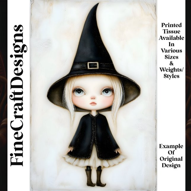 Papier Mousseline Jolie fille sorcière d'Halloween Whimsical M6 Déco (Créateur téléchargé)