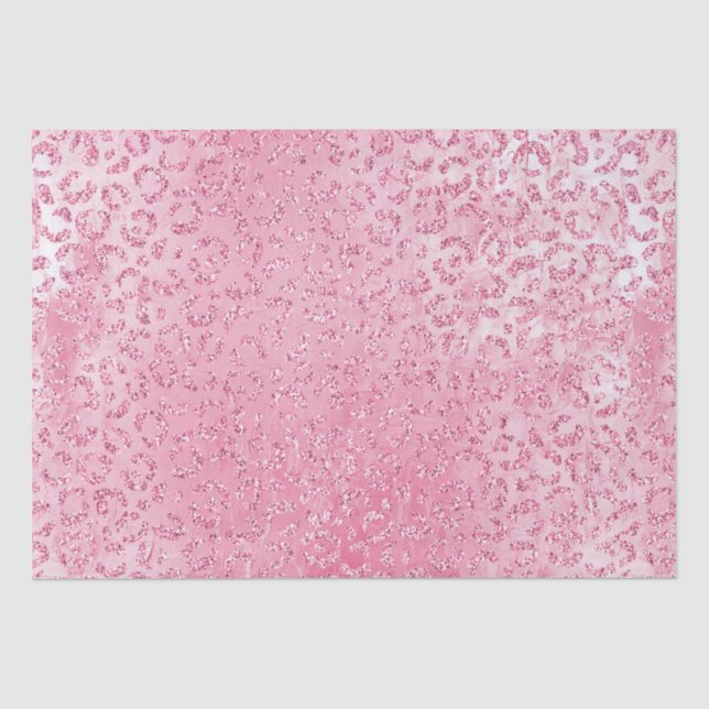Papier Mousseline Jolie fille sucre Parties scintillant rose léopard (Recto)