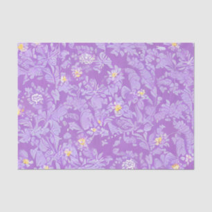 Papier Mousseline Jolie Fleurs violettes et jaunes délicieuses