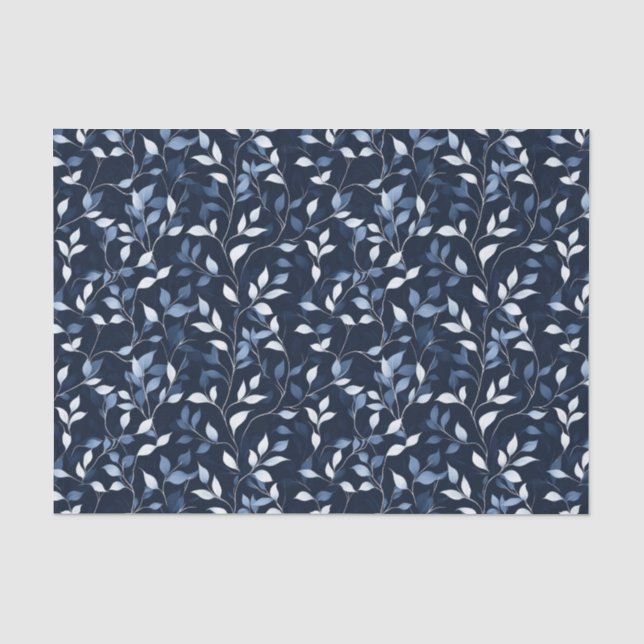 Papier Mousseline Jolie Florales Bleues Découpage (Recto)