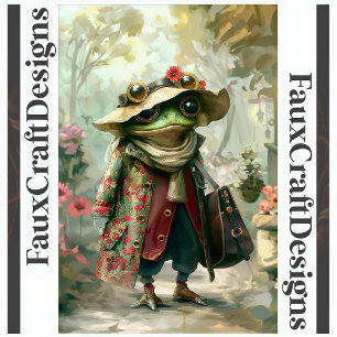 Papier Mousseline Jolie grenouille fantaisiste de fantaisie découpag