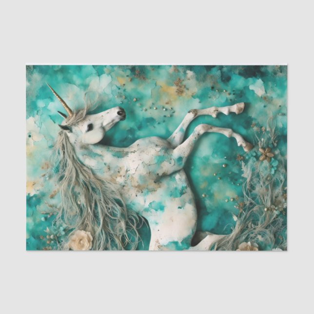 Papier Mousseline Jolie page de découpage Unicorne (Recto)